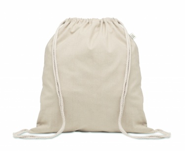 Logo trade promotional merchandise image of: Recycled cotton drawstring bag