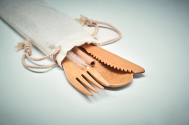 Logotrade advertising products photo of: Bamboo cutlery with straw