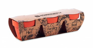 Logo trade promotional merchandise photo of: Terracotta 3 herb pot set