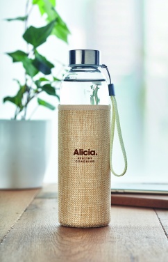 Logotrade advertising products photo of: Glass bottle in pouch 500ml