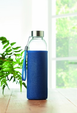 Logotrade corporate gift image of: Glass bottle in pouch 500 ml