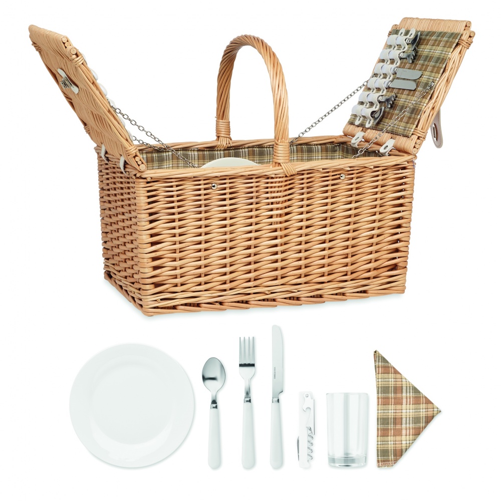 Logotrade promotional gifts photo of: Wicker picnic basket 4 people