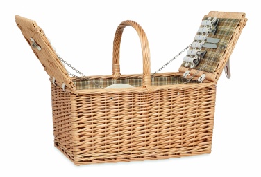 Logo trade promotional item photo of: Wicker picnic basket 4 people