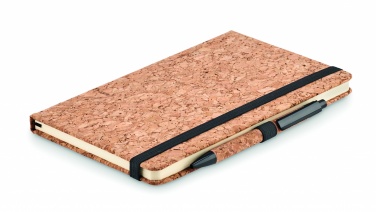 Logo trade promotional gifts picture of: A5 cork notebook with pen