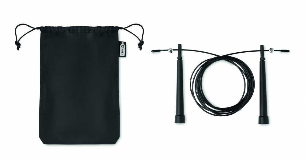 Logo trade business gifts image of: Speed jumping rope RPET pouch