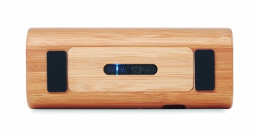 Logo trade corporate gifts image of: Wireless bamboo speaker 2x5W