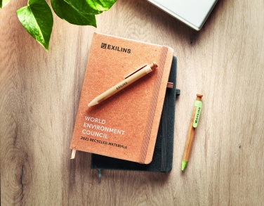 Logotrade promotional giveaway picture of: Recycled Leather A5 notebook