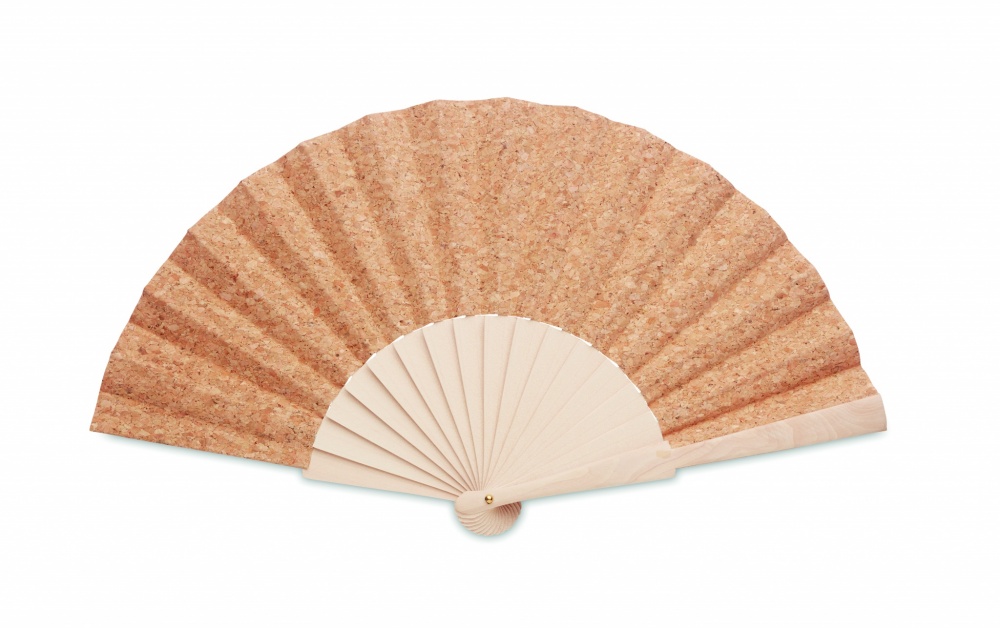 Logotrade corporate gifts photo of: Wood hand fan with cork fabric