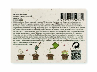 Logotrade promotional product image of: Grass/seed paper memo pad