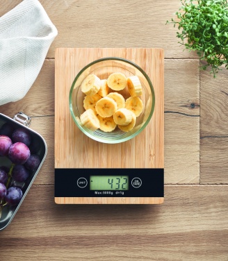 Logotrade promotional merchandise image of: Bamboo digital kitchen scales