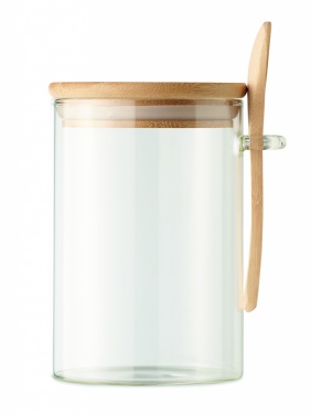 Logotrade promotional gift image of: Glass jar with spoon 600 ml