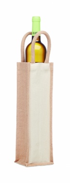 Logo trade promotional products image of: Jute wine bag for one bottle