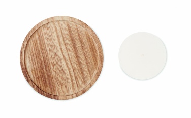 Logo trade promotional products picture of: Candle on round wooden base