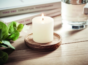 Logo trade promotional products image of: Candle on round wooden base