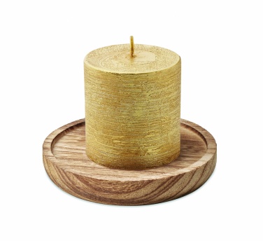 Logotrade promotional giveaway image of: Candle on round wooden base