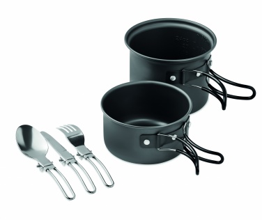 Logo trade promotional gifts image of: 2 camping pots with cutlery