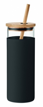 Logotrade corporate gift image of: Glass tumbler 450ml bamboo lid