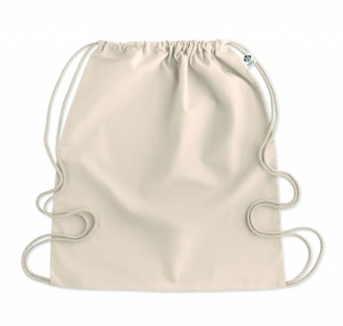 Logo trade corporate gifts image of: Organic cotton drawstring bag
