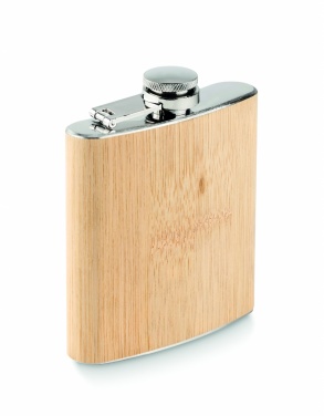 Logo trade business gift photo of: Bamboo slim hip flask 170ml