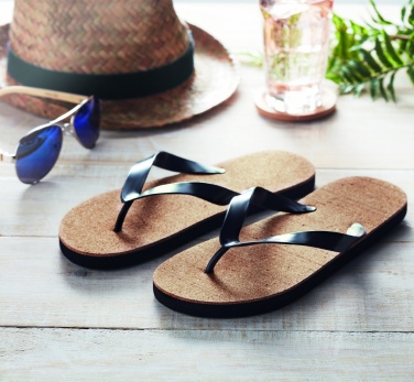 Logo trade promotional gifts picture of: Cork beach slippers L