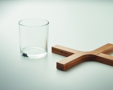 Logo trade promotional merchandise photo of: Bamboo foldable pot stand