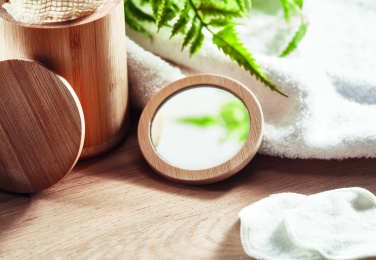 Logotrade corporate gift picture of: Bamboo make-up mirror