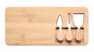 Logo trade advertising products image of: Bamboo Cheese board set Leipzig