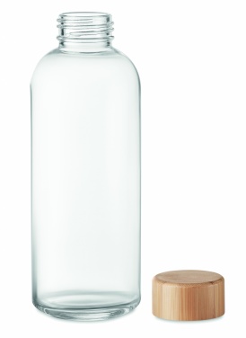 Logo trade promotional items image of: Glass bottle 650ml bamboo lid