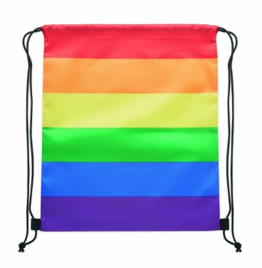 Logo trade promotional giveaway photo of: Rainbow RPET drawstring bag