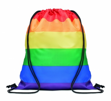 Logo trade promotional products image of: Rainbow RPET drawstring bag