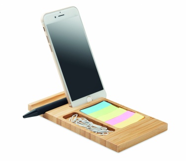 Logo trade promotional giveaways picture of: Bamboo desk phone stand