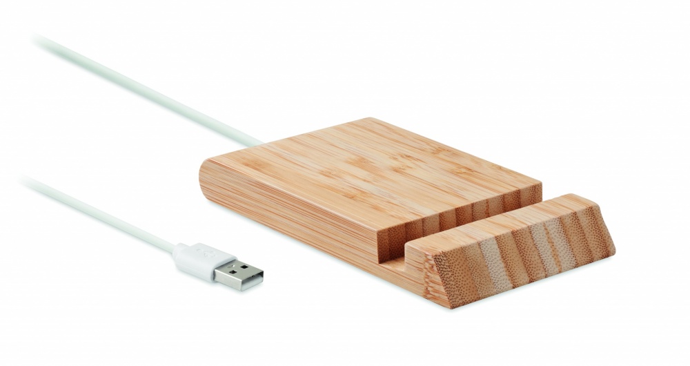 Logotrade corporate gift picture of: Bamboo wireless charger  10W ODOS