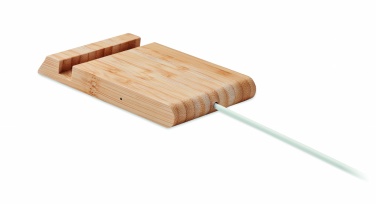 Logo trade corporate gifts image of: Bamboo wireless charger  10W ODOS