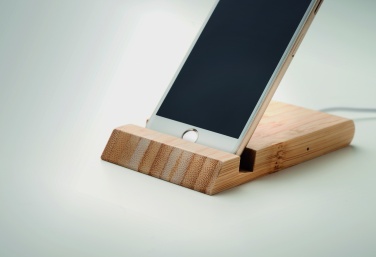 Logotrade promotional merchandise photo of: Bamboo wireless charger  10W ODOS