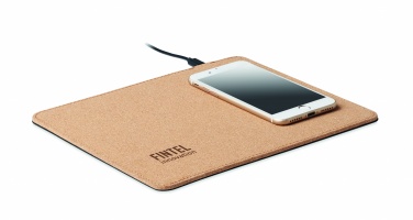 Logotrade corporate gift picture of: Cork mouse mat charger 15W