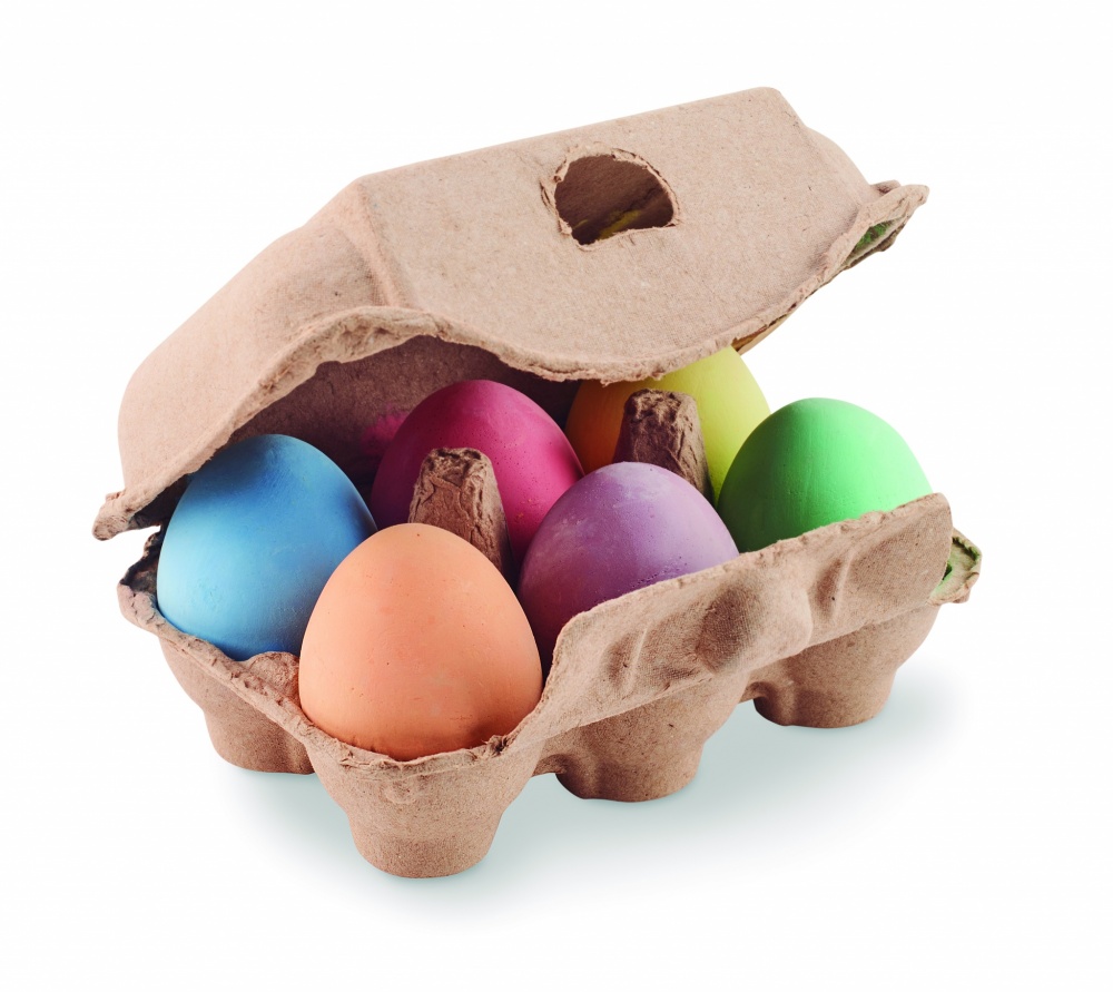 Logotrade promotional giveaway picture of: 6 chalk eggs in box