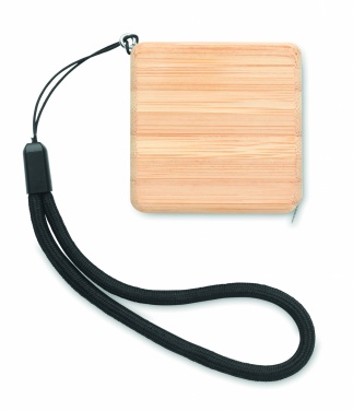 Logo trade promotional merchandise image of: Measuring tape in bamboo 1m