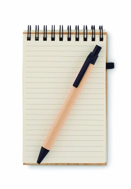 Logotrade promotional merchandise picture of: A6 bamboo notepad with pen SONORABAM
