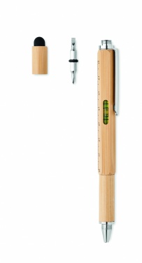 Logotrade promotional gift picture of: Spirit level pen in bamboo