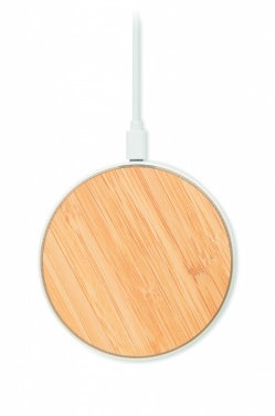 Logo trade promotional gift photo of: Bamboo wireless charger 10W