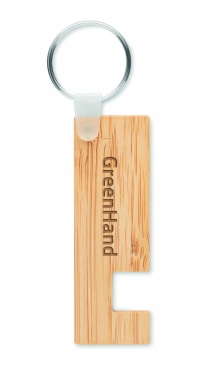 Logotrade promotional giveaway picture of: Bamboo stand and key ring Savonlinna