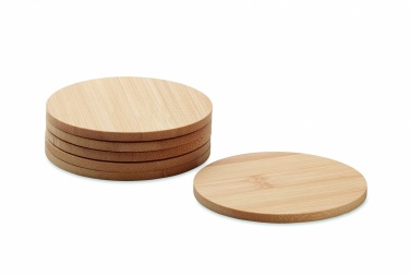 Logo trade corporate gifts picture of: Set of 6 bamboo coasters
