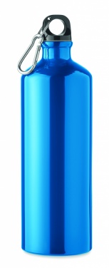 Logotrade promotional merchandise image of: 1000 ml single-walled aluminum water bottle with a carabiner