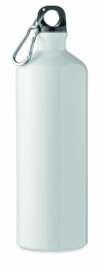 Logo trade promotional items picture of: 1000 ml single-walled aluminum water bottle with a carabiner