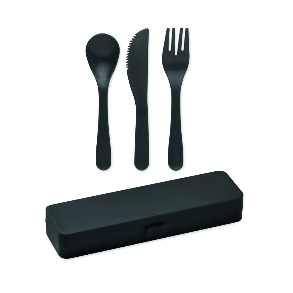 Logo trade corporate gift photo of: Cutlery set recycled PP