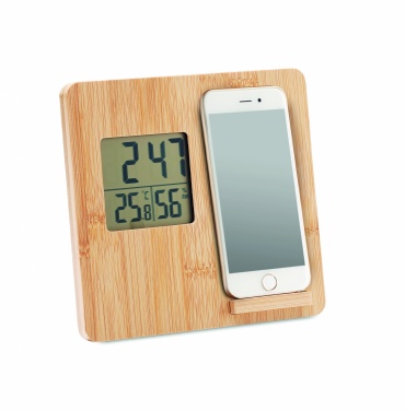 Logotrade promotional giveaway picture of: Bamboo weather station 10W