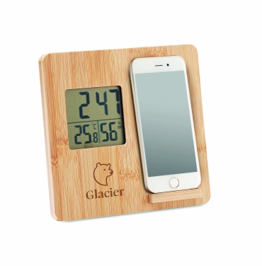 Logotrade advertising products photo of: Bamboo weather station 10W