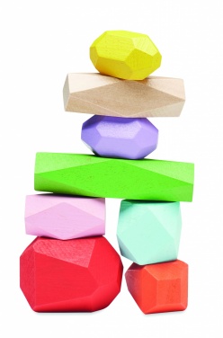 Logotrade business gifts photo of: 8 stacking wood rocks in pouch