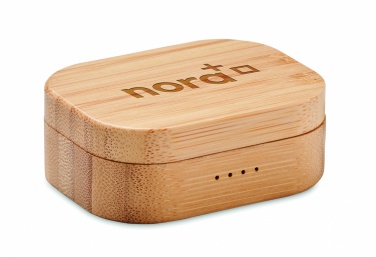 Logo trade promotional items picture of: TWS earbuds in bamboo case