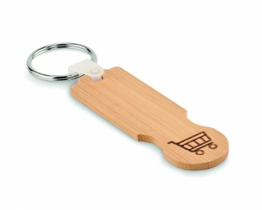 Logo trade advertising products image of: Bamboo euro token key ring Rauma